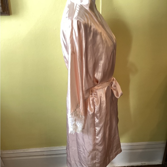 California Dynasty NWT Pretty Champagne Robe & Gown Set with Ivory Lace Size M - Picture 5 of 16